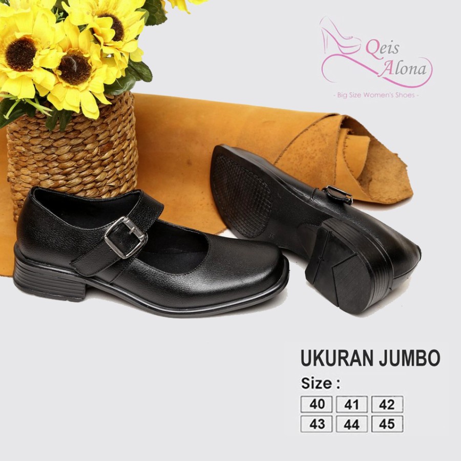 BERTHA X ZAGIB | Sepatu Wanita Formal Paskibra Big Size Heels Pesta Pantofel Kantor Cewek Ukuran Besar 40-45