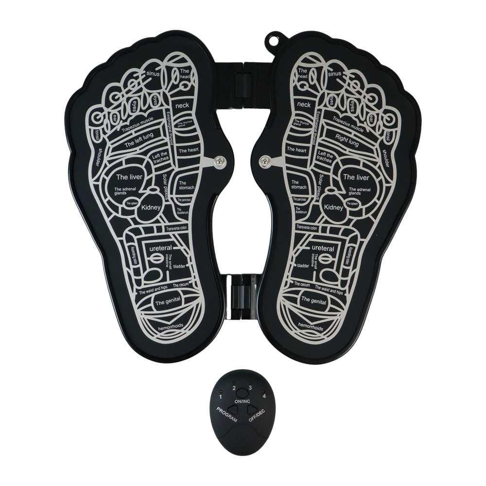 Alat Pijat Kaki Elektrik Foot Massager Mat 10 Speed Mode - EMS6 - Black