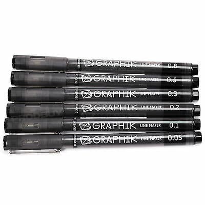 

Dpen Derwent Graphik Line Maker Black Drawing Pen - Satuan