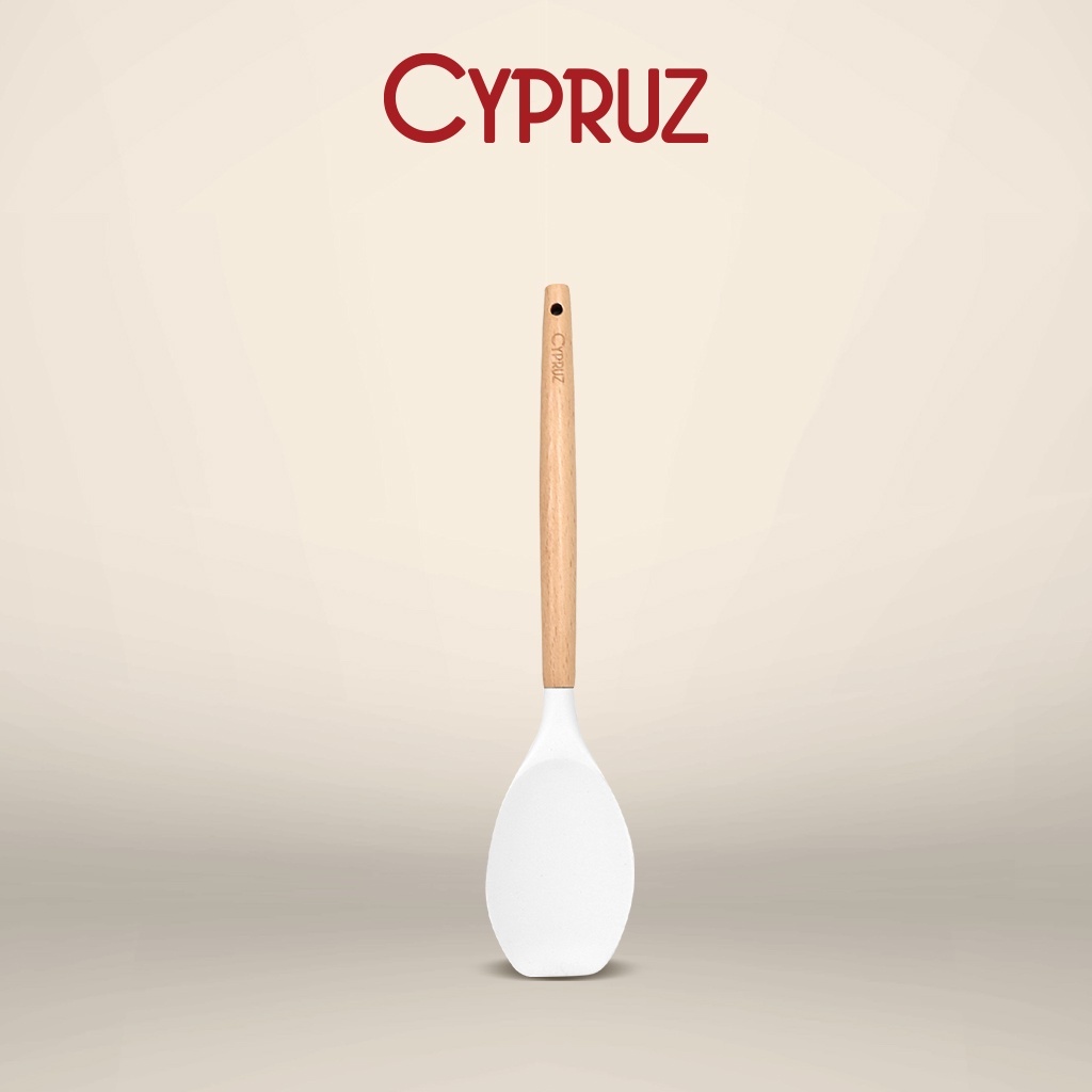 Cypruz Utensil Gg.Kayu Kepala Silicone: Sendok Serving RATA AM 0935