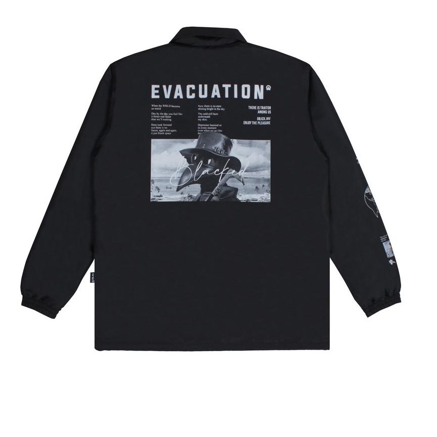 CHEKOUT Jaket Dobujack Coach Jacket Evacuation Black Jaket Dobujack Premium Terbaru