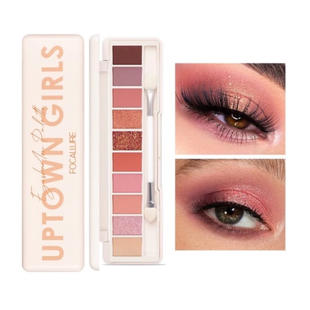 FOCALLURE Uptown Girls 10 Colour Glitter Eyeshdow Pallete FA158