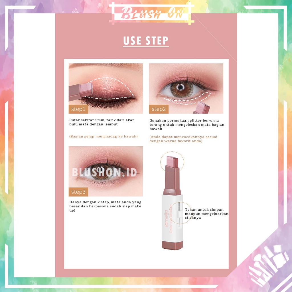 LAMEILA Eyeshadow Stick Gradiant Ombre Korean Style Waterproof Eyeshadow Stik Ganda Warna 3052