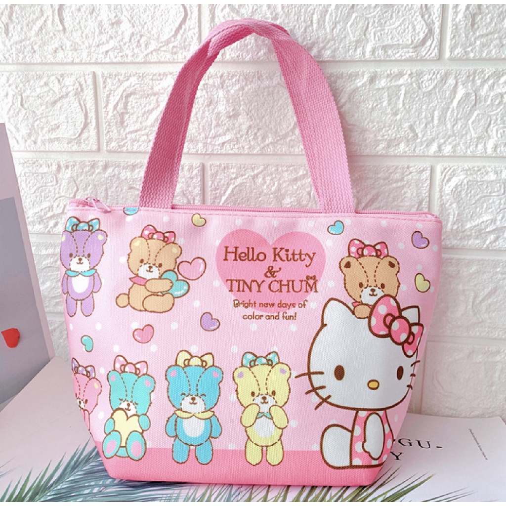 NAOMI - Lunch Bag Emiko - Tas Bekal Aluminium Foil Anak Motif Sanrio - Tas Kotak Makan - Tas makan aluminium Foil - Lunch bag sanrio karakter