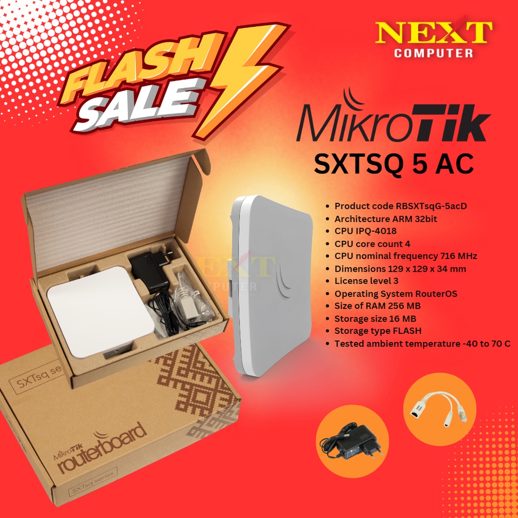 MIKROTIK SXTSQ 5 AC RB-SXTSQ (Include PoE Injector)