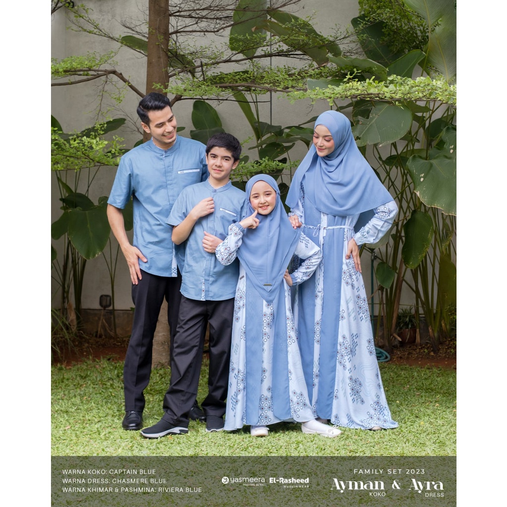 YASMEERA AYMAN DAN AYRA A3 BAJU SERAGAM KELUARGA LEBARAN 2023