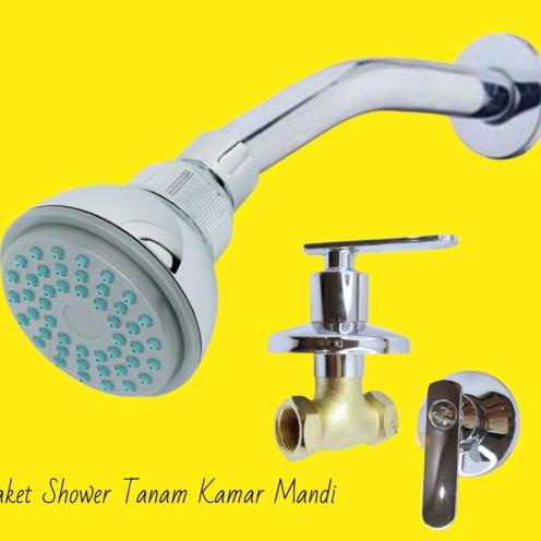 ☆ Shower Kamar Mandi + Stop Kran Tanam Kuningan / Shower Mandi / Shower Tanam ☜