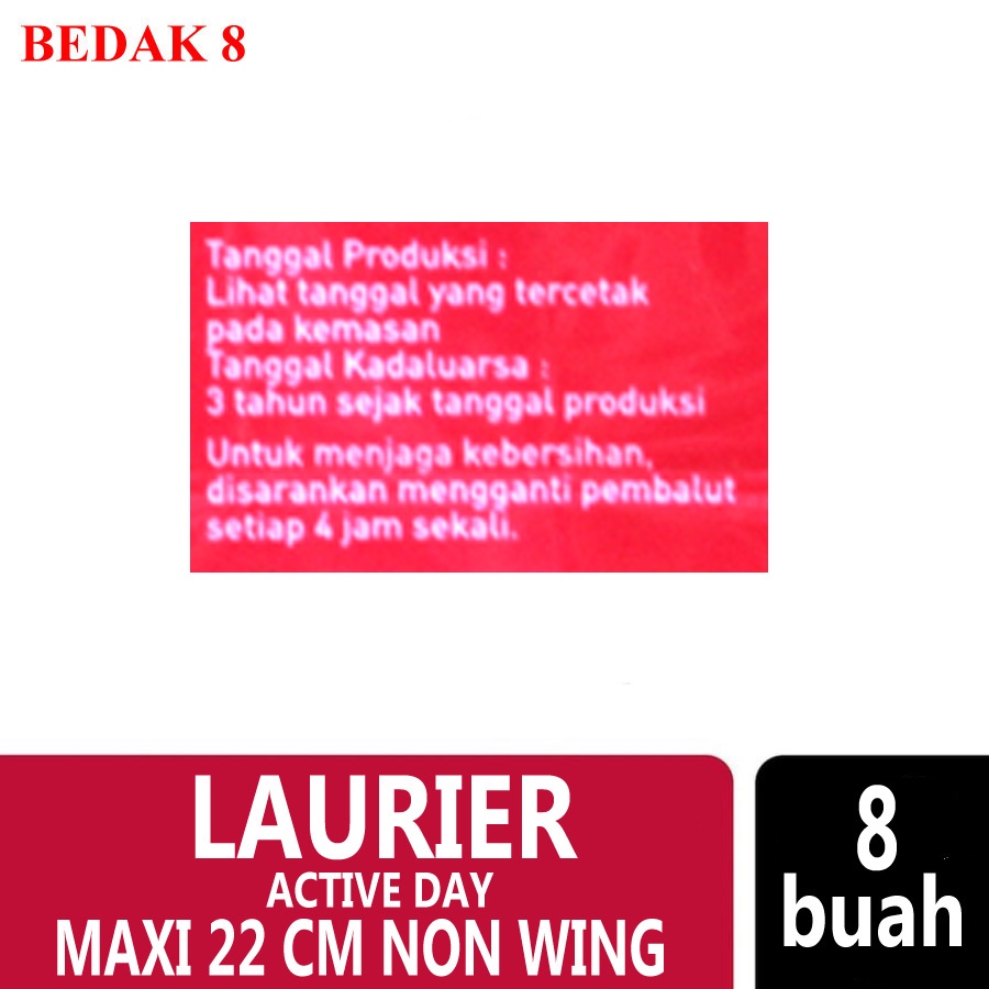 Pembalut Laurier Active Day Super Maxi 8S (NON WING)