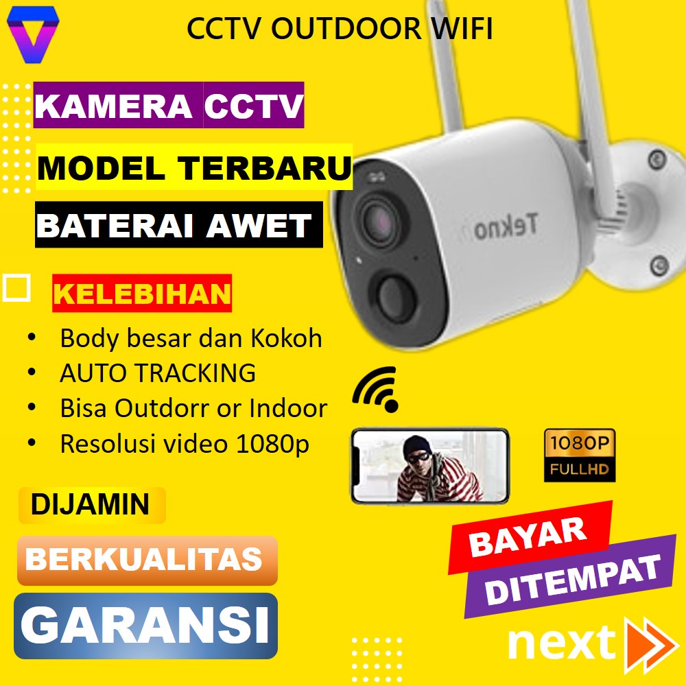 CCTV OUTDOOR WIFI WATERPROOF TANPA KABEL IP CAMERA WIRELESS INDOOR PORTABLE BATERAI CCTV KEBUN JS175