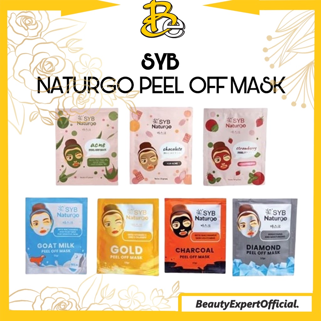 ⭐️ Beauty Expert ⭐️ SYB Naturgo Peel Off Mask 10g - SYB NATUR90 - Acne Chocolate Strawberry Gold Goat Milk Charcoal Diamond