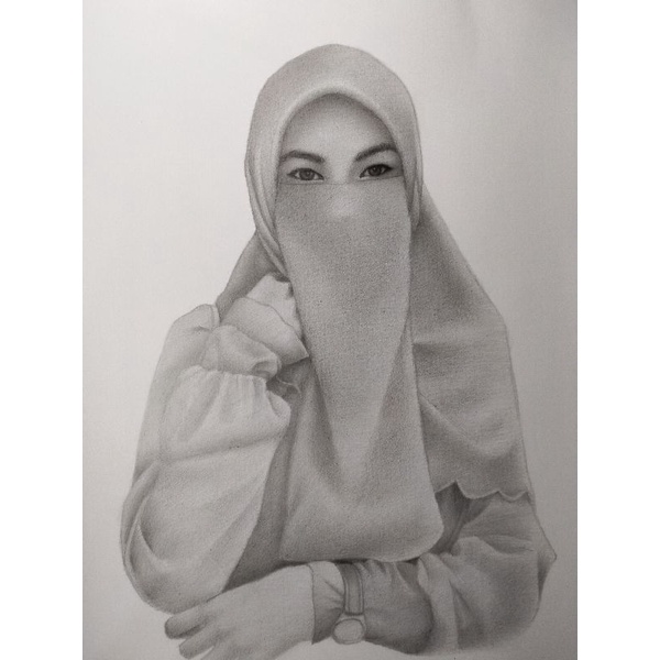 sketsa gambar 1 wajah ukuran kertasA3