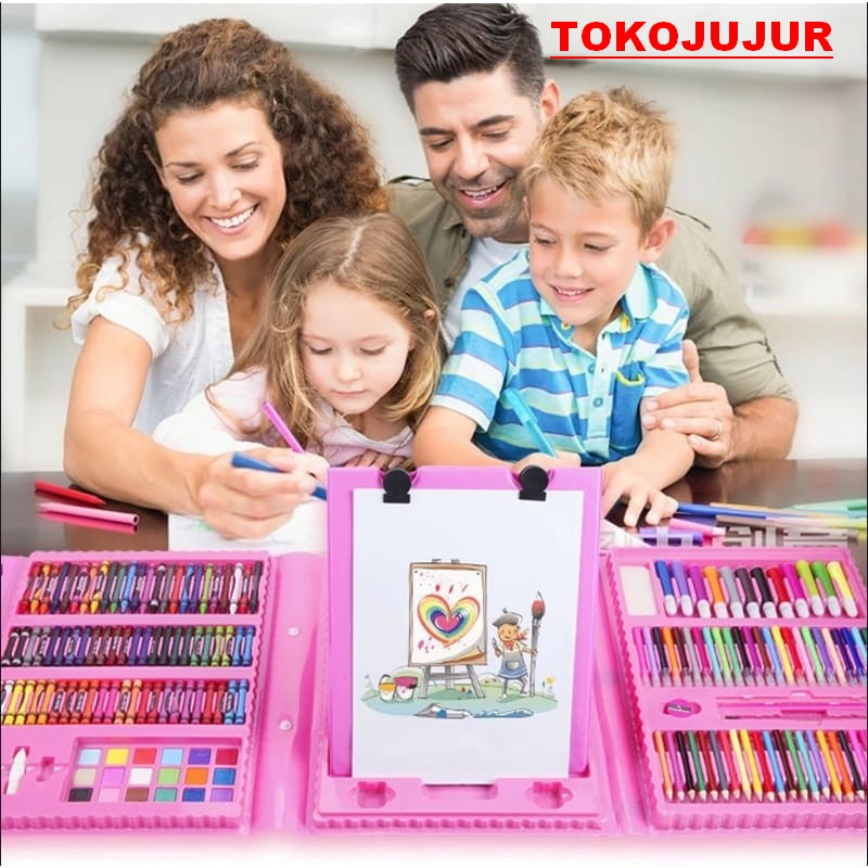 

TOKOJUJURJKT 208pcs Crayon Set Pensil Warna Krayon Anak Sekolah Belajar Menggambar Mewarnai Art Full Papan Tulis Kerayon Kado Hadiah Ulang Tahun