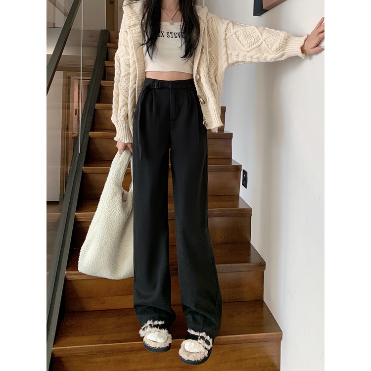 Celana Kulot Highwaist Wanita Terbaru Kekinian Celana Panjang Hitam Korean Style Pants Loose