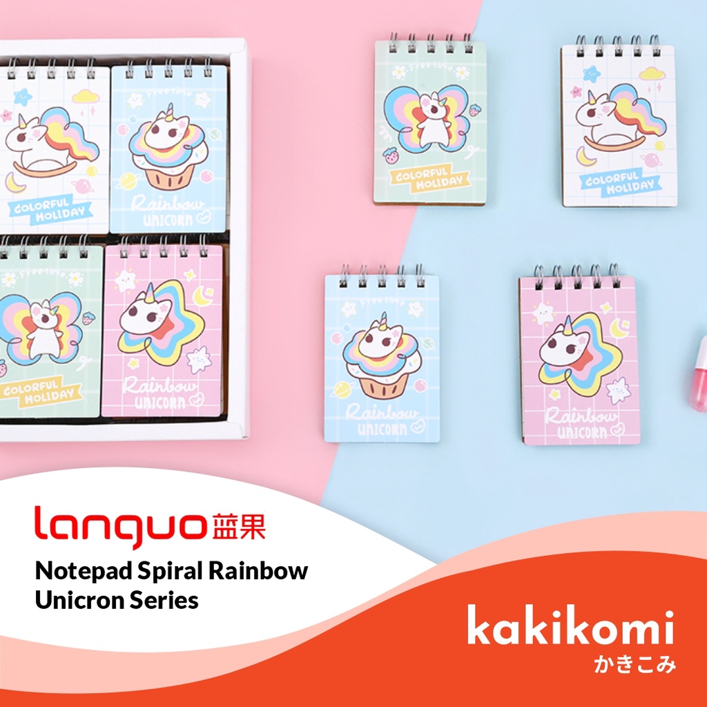 

Buku Catatan Mini Languo Rainbow Unicorn Series Mini Notepad Notebook Mini Karakter Lucu