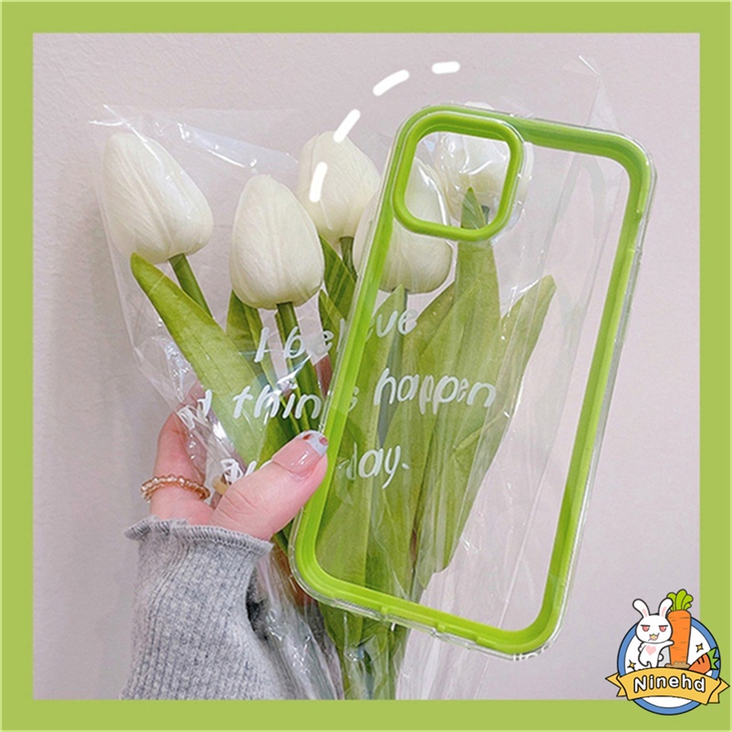 Soft Case Silikon Transparan Warna Polos Untuk iPhone 13 12 11 Pro Max X XR XS SE 2020 Max 7 8 Plus