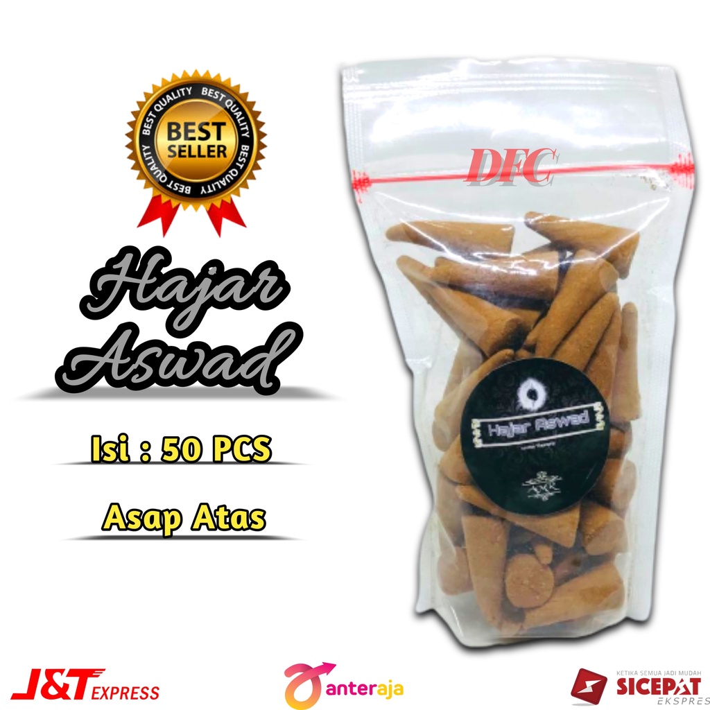 HIO Dupa Kerucut Peluru HAJAR ASWAD Wangi Buhur Arab Gaharu Asap Bawah