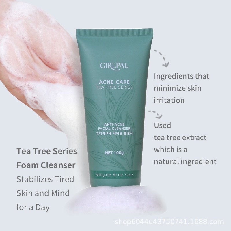 [BPOM] GIRLPAL Acne Treatment Facial Cleanser 100g Tea Tree Anti Acne Foam Pembersih Wajah Jerawat Wash