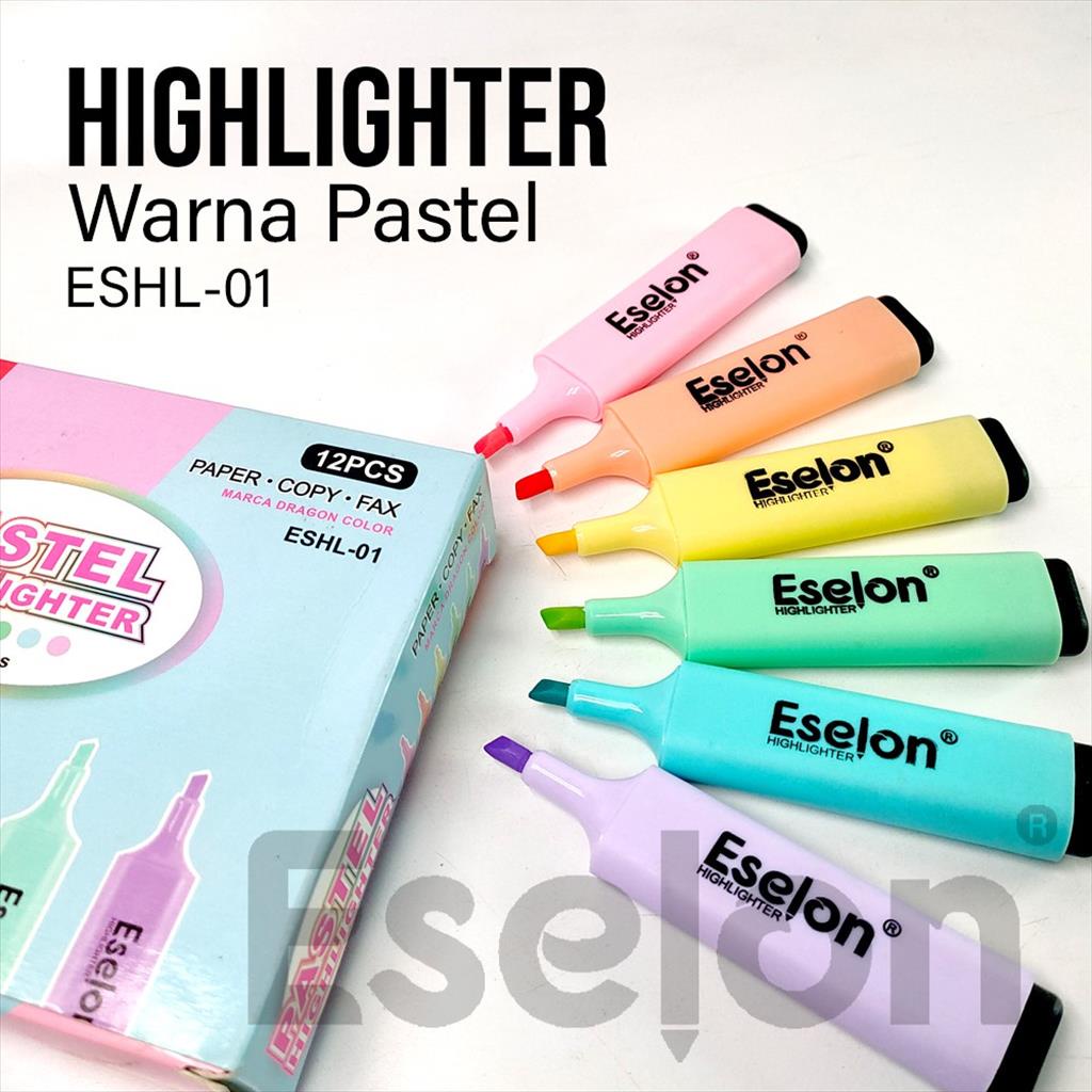 

12pcs Stabilo pastel / Highlighter / Stabilo Eselon ESHL-01 Grosir