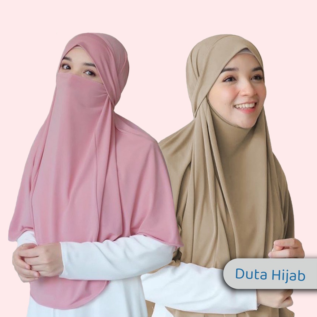 Jilbab Kerudung Khimar French Khimar Niqob Cadar 2 In 1 Jersey