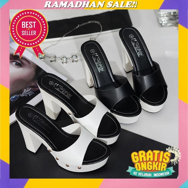 Sandal Heels Hak Tahu Kaca Transfaran/Hak Mika/Sandal Kaca/Ban2 Mika/Mika/Heels/Heels Cantik/Heels B