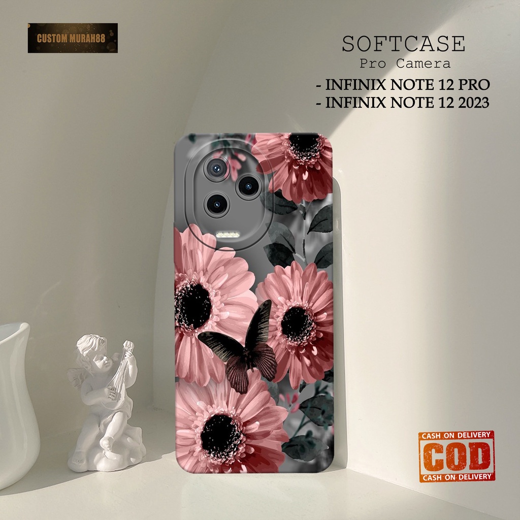 Soft case Hp Infinix Note 12 2023 / Infinix Note 12 Pro Terbaru - Fashion Case BUNGA CUTE - Cassing 