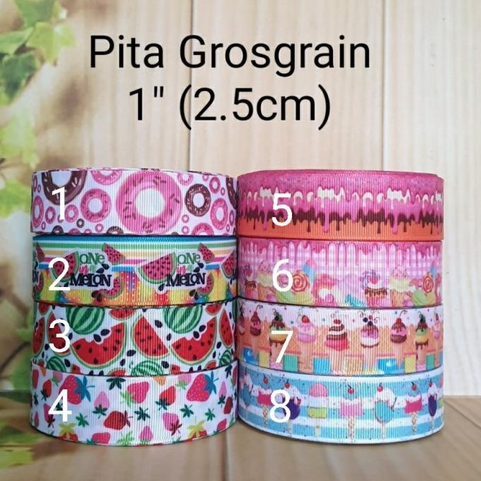 

Pita Motif 1" (2.5cm) 20 yard fruit buah semangka melt ice cream es kr
