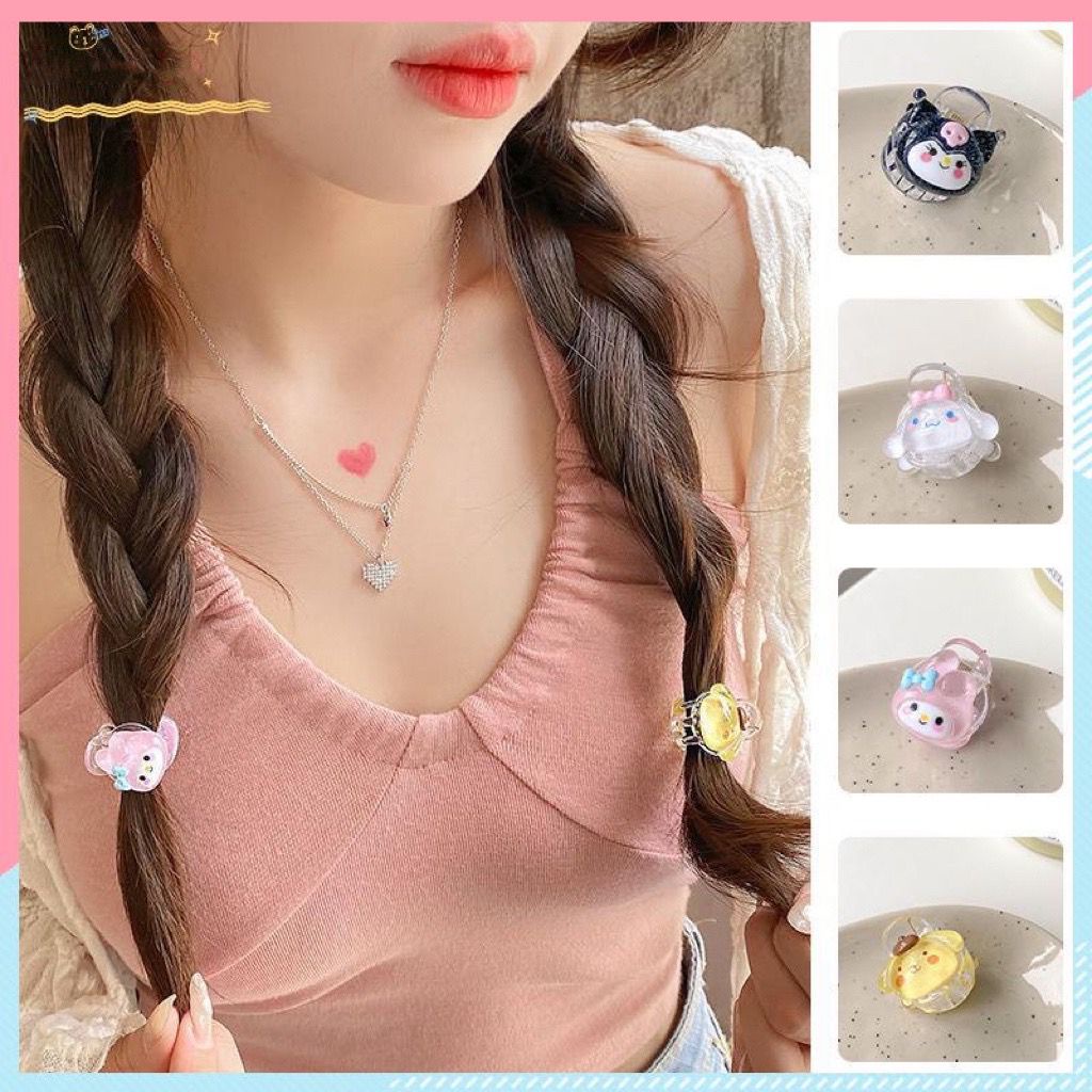 GP Jedai Jepitan Rambut Mini Dua Sisi Karakter Sanrio Cinnamoroll Pompompurin My Melody Kuromi Pochacco Lucu Unik