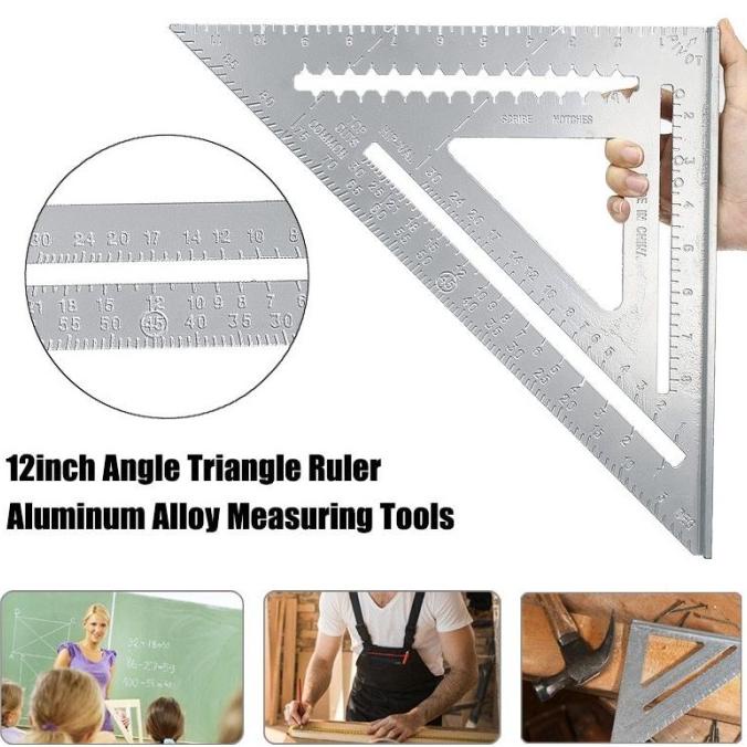 Speed Square 12inch Woodworking Penggaris Siku Segitiga Tukang