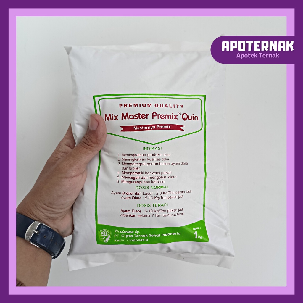 MIX MASTER QUIN 1 KG | Premix Lengkap (Olaquindox) Pemacu Pertumbuhan &amp; Penambah Berat Badan Hewan | Seperti Vitanox