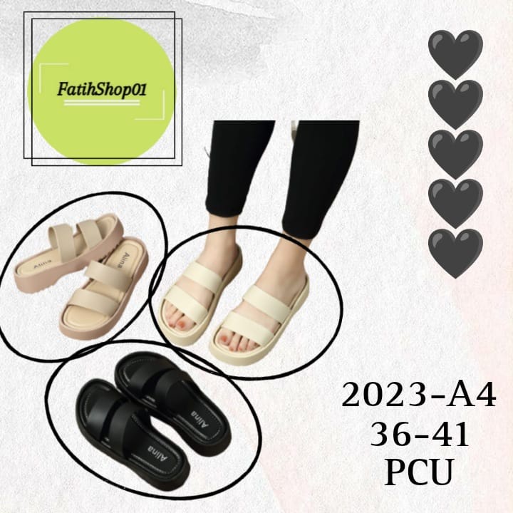 Sandal wedges perempuan ban 2 Kekinian 2023-A4 Terlaris