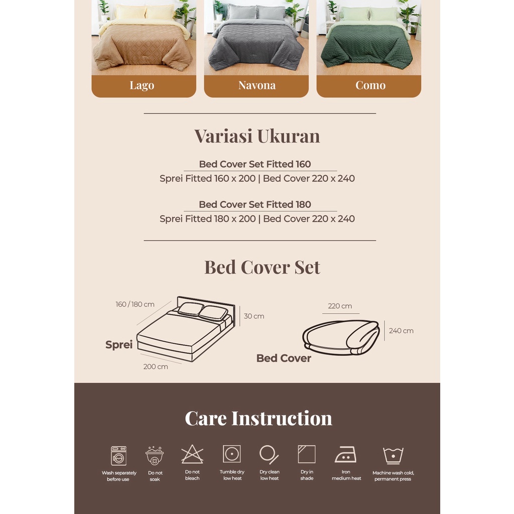 Kintakun Beglance Microtex Premium - Bed Cover Set King 180x200 Tinggi 30 cm