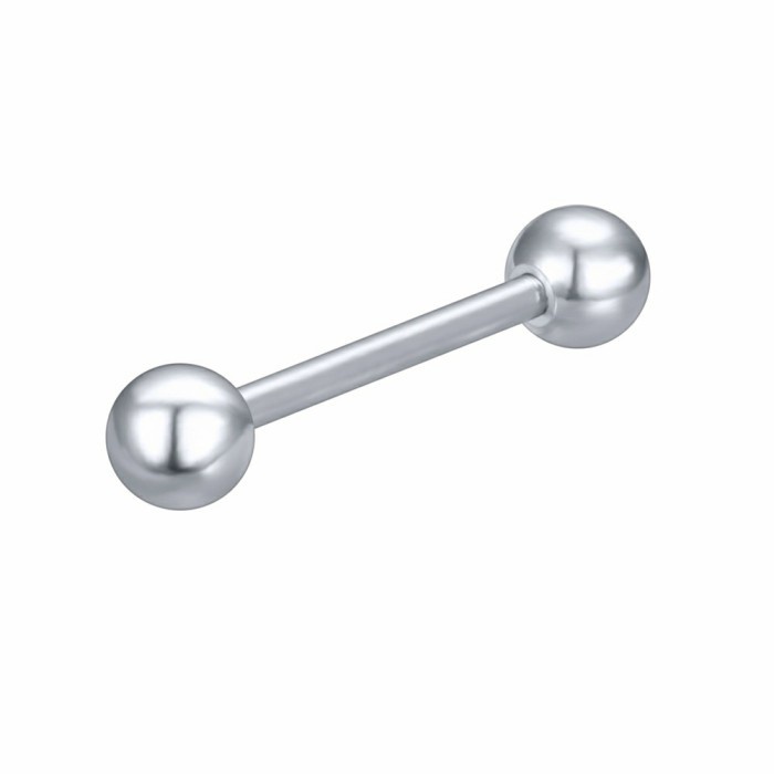 anting tindik/barbel telnga-lidah Silver titanium pendek/anting tindik barbel telinga-lidah Silver t