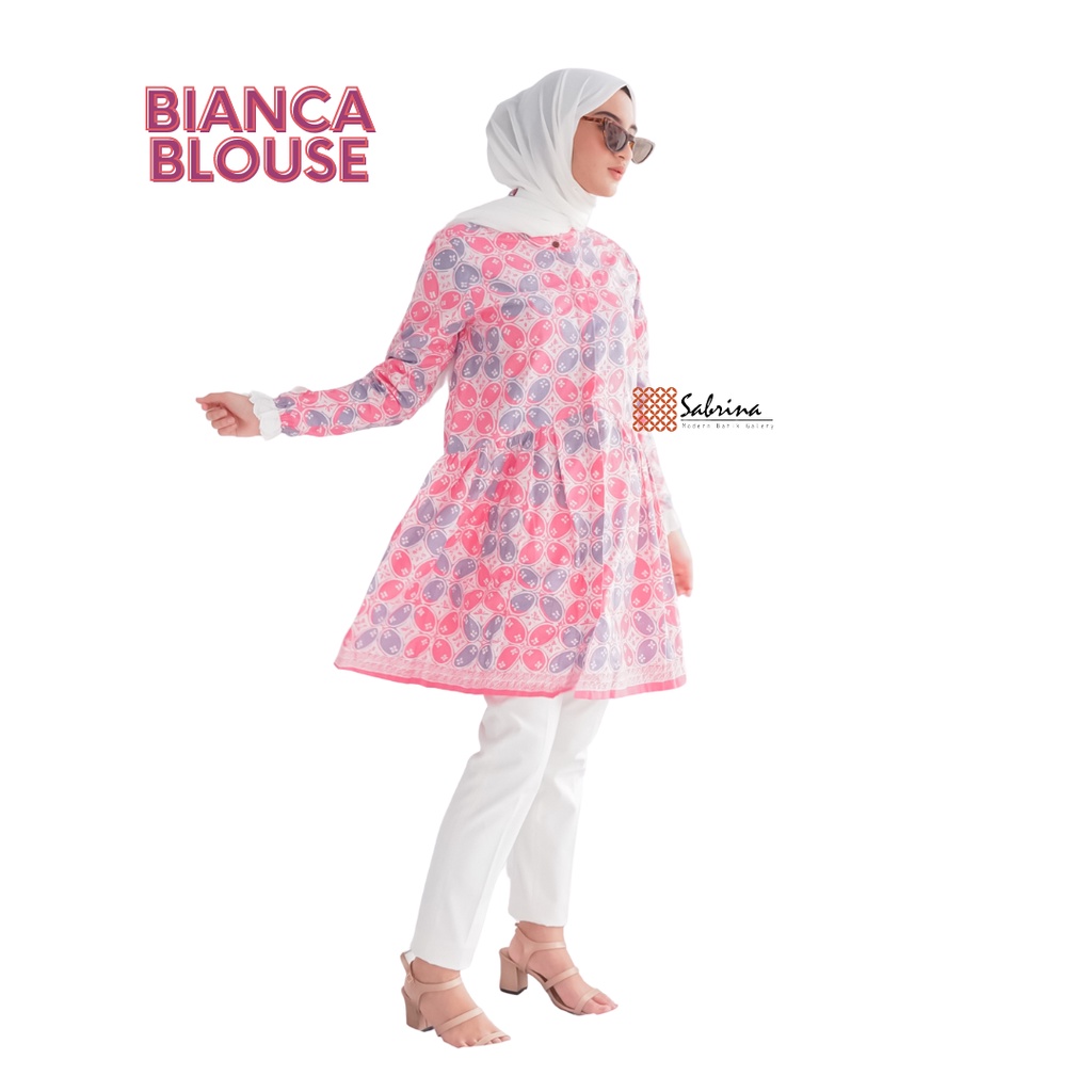 New Bianca Blouse Atasan Batik Kerja Kantor Modern Cantik Kekinian