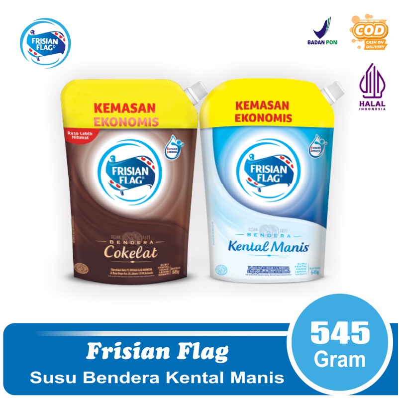 

(2 pcs) Frisian Flag Susu Bendera Kental Manis 545 gr Pouch
