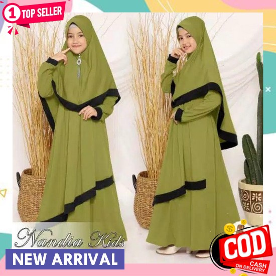 Fashion Pakaian Anak Dress Crincle Premium Plus Jilbab Baju Muslim Terbaru 2023 Games Brokat Anak Ga
