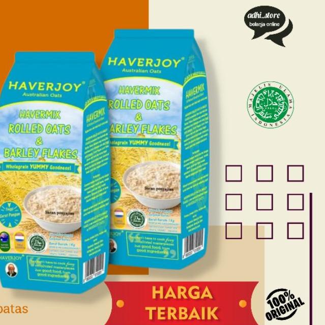 

Ramadhan⚡️⚡️Haverjoy Havermix Rolled Oats & Barley Flakes 1000 gr