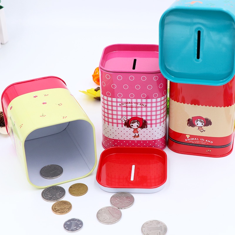 Kotak Celengan Koin Mini Tabungan Koin Logam Cocok Untuk Anak Souvenir Pajangan Meja Hadiah Unik Serbaguna Bahan Besi Tebal Berkualitas Mini Money Coin Box