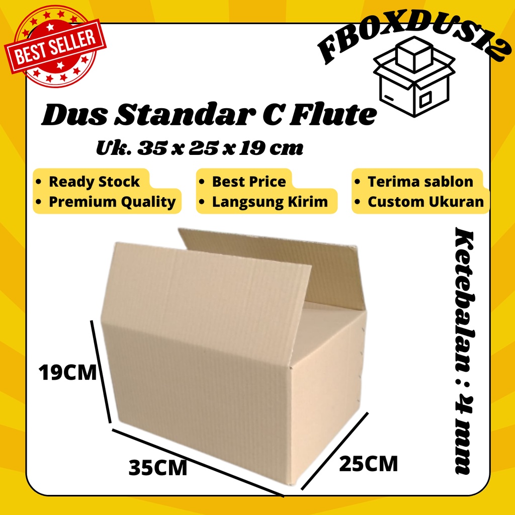 

Dus Pindahan/Kardus Box/Dus Kemasan Barang Uk. 35x25x19cm C Flute Kuat Polos