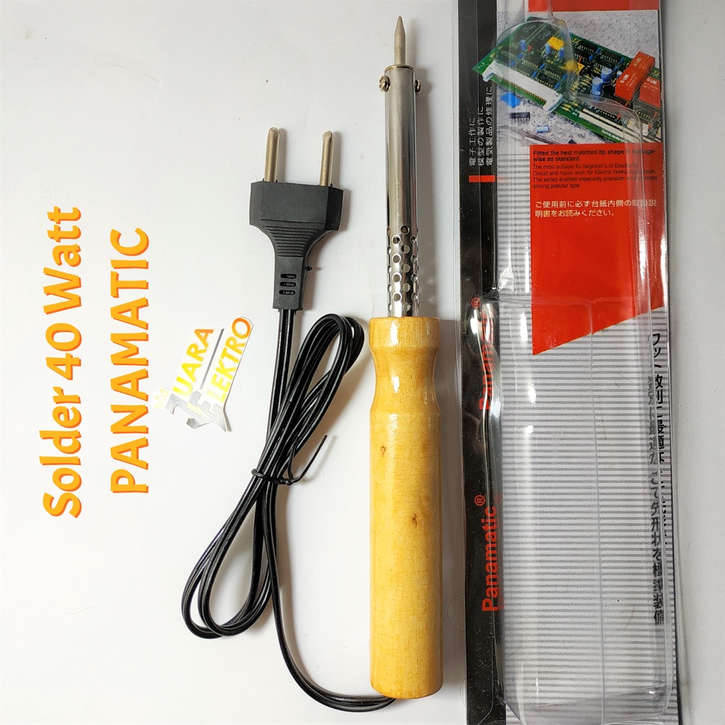 Soldering Iron 40 Watt Gagang Kayu | Solder 40 Watt Murah Model Gagang Kayu