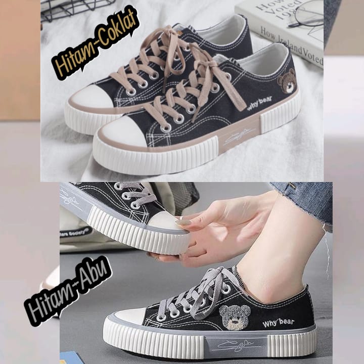 COD/BAYAR DITEMPAT Sepatu wanita sneakers kanvas why bear