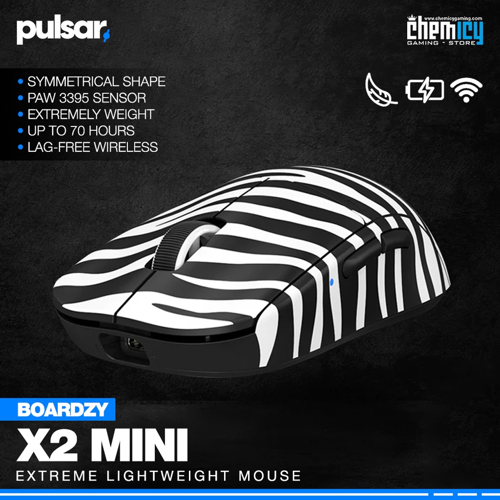 Pulsar X2 Mini Boardzy Zebra Lightweight Wireless Gaming Mouse