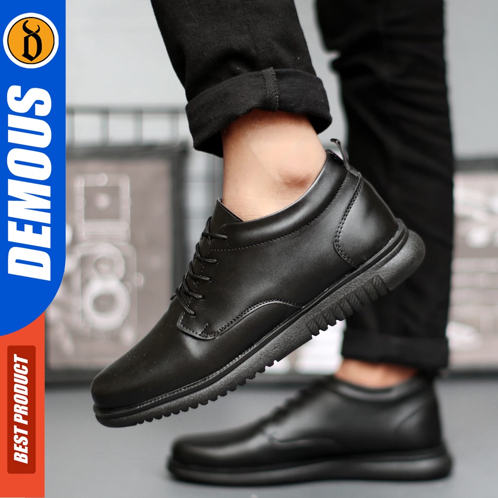 DEMOUS Hatta Black - Sepatu Formal Pria Sepatu Kantor Pria