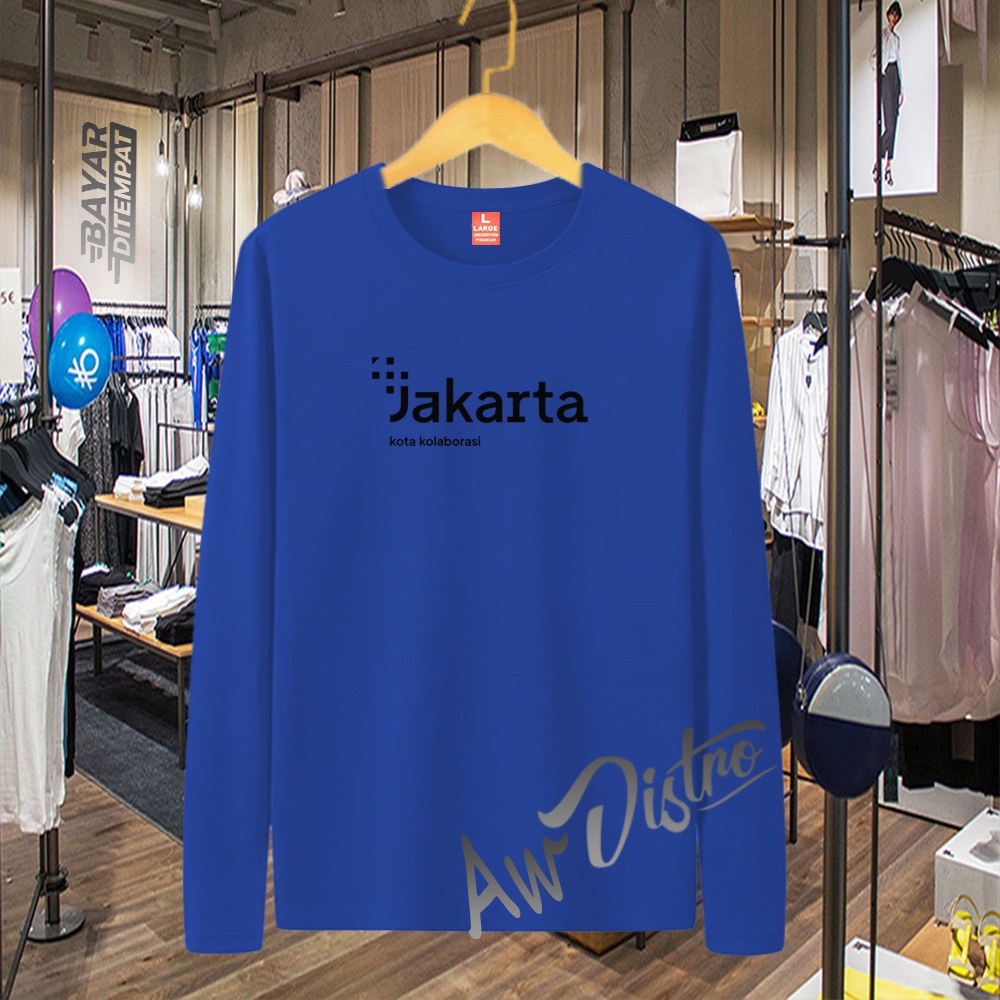 COD Baju Kaos Distro Jakarta kk Text Hitam Premium Quality Lengan Panjang Kaos Tulisan Kaos Kata-Kata Kaos Sablon Big Size