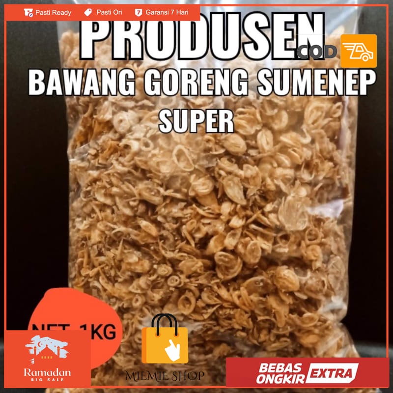 

Bawang Goreng Asli Brebes Gurih Dan Renyah 1 Kilogram.