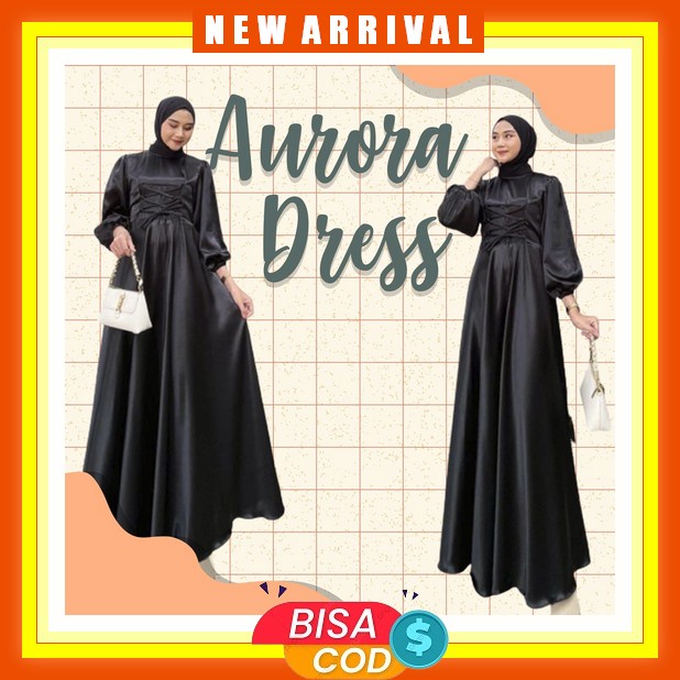 Baju Gamis Casual Mewah Jumbo Elegan Dress Gina Baju Muslim Kondangan Cewek Import Dewasa Pesta Pere
