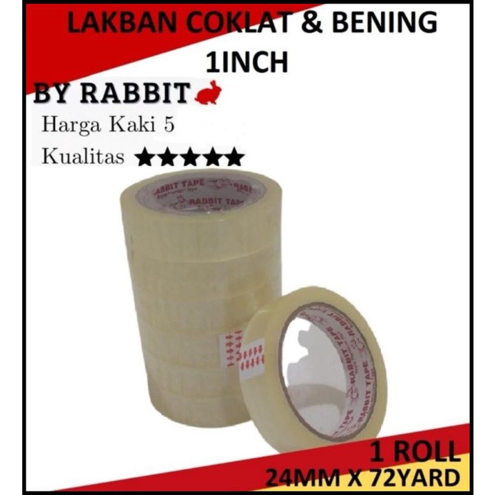

Lakban Rabbit Besar 72 Yard 1 Inc Solasi Selotip Bening Daimaru Nachi
