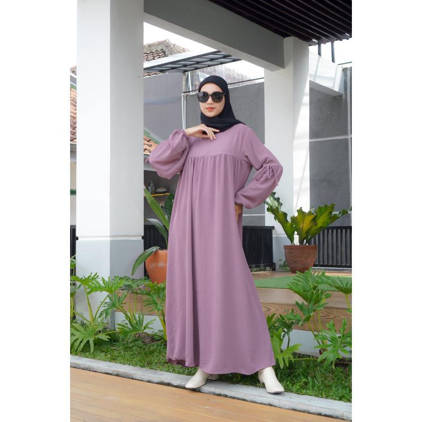 ALONA DRESS GAMIS WANITA MUSLIMAH AIRFLOW CRINCKLE DEODORA PREMIUM