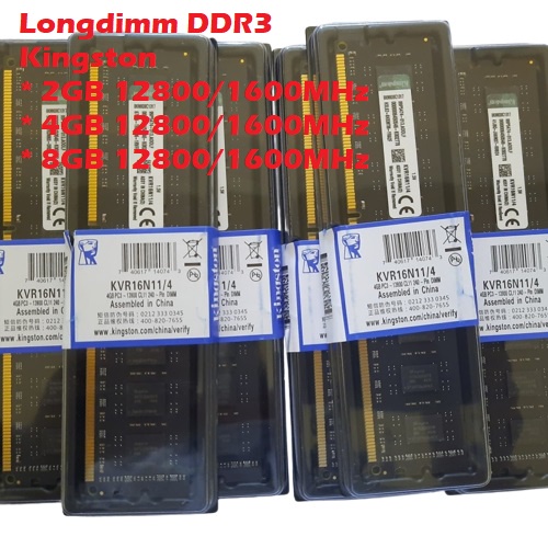 KINGSTON LONGDIMM DDR3 4GB PC 12800/1600 MHz 1.5V - MEMORY PC DDR3 4GB KINGSTON