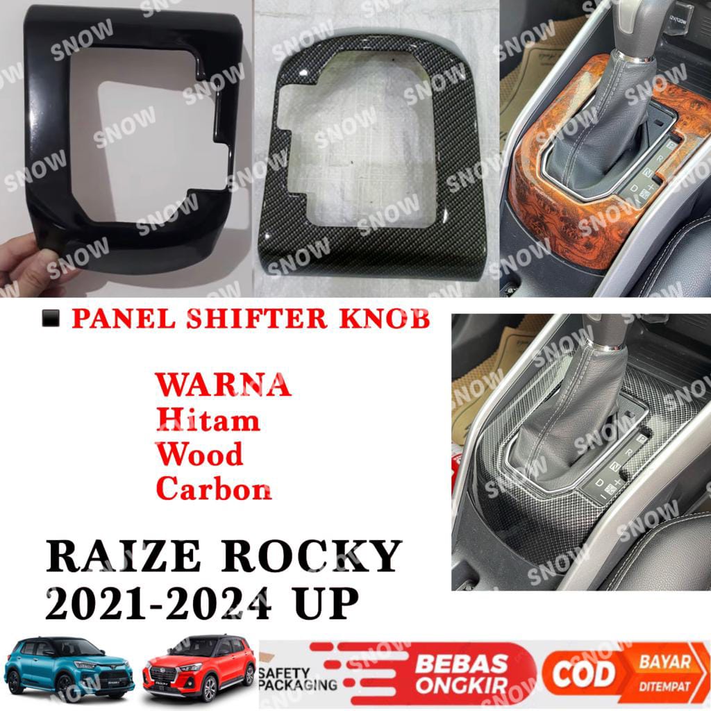 Panel Shifter Knob Raize Rocky Hitam Wood Carbon