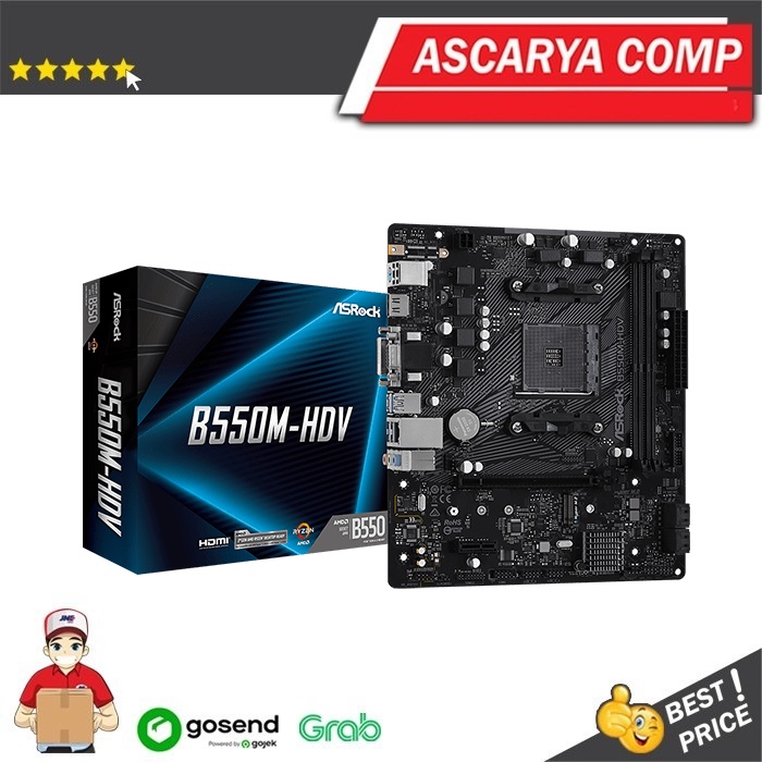 ASRock B550M-HDV (AM4, AMD Promontory B550, DDR4, USB3.2, SATA3)